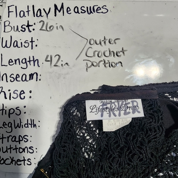 Vintage black crochet fringe dress - Picture 2 of 12